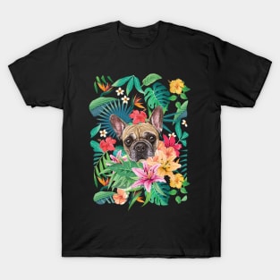 Tropical Fawn Frenchie French Bulldog T-Shirt